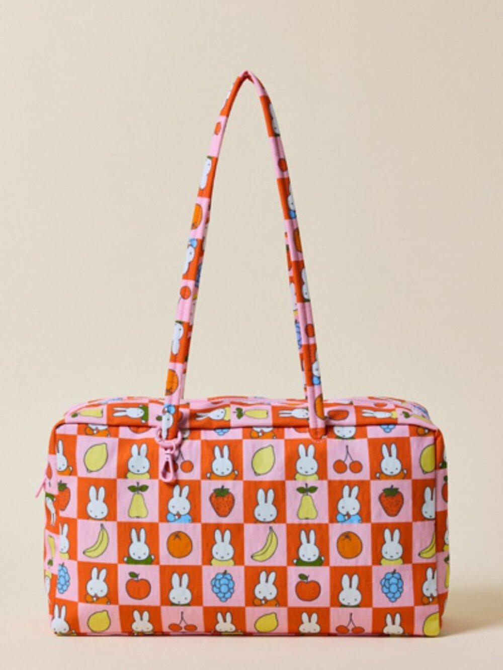 NWT Baggu x Miffy Medium Nylon Bowler Bag Checkered Fruit Miffy
